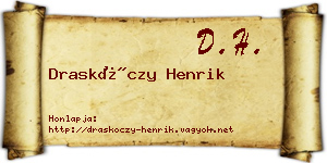 Draskóczy Henrik névjegykártya